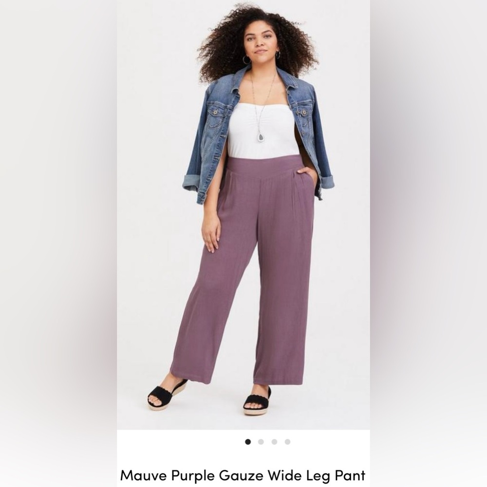 Torrid Mauve Purple Wide Leg Pant Size 3
